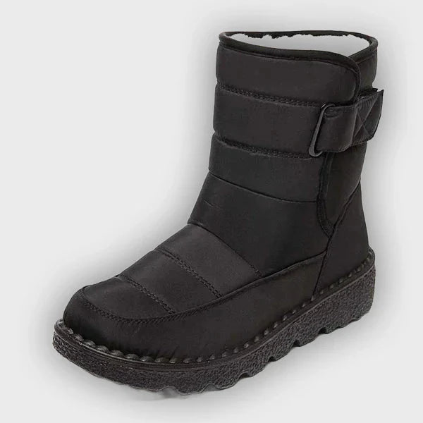 Nora – Women’s Winter Snow Boots with Hook & Loop – Canvas Upper