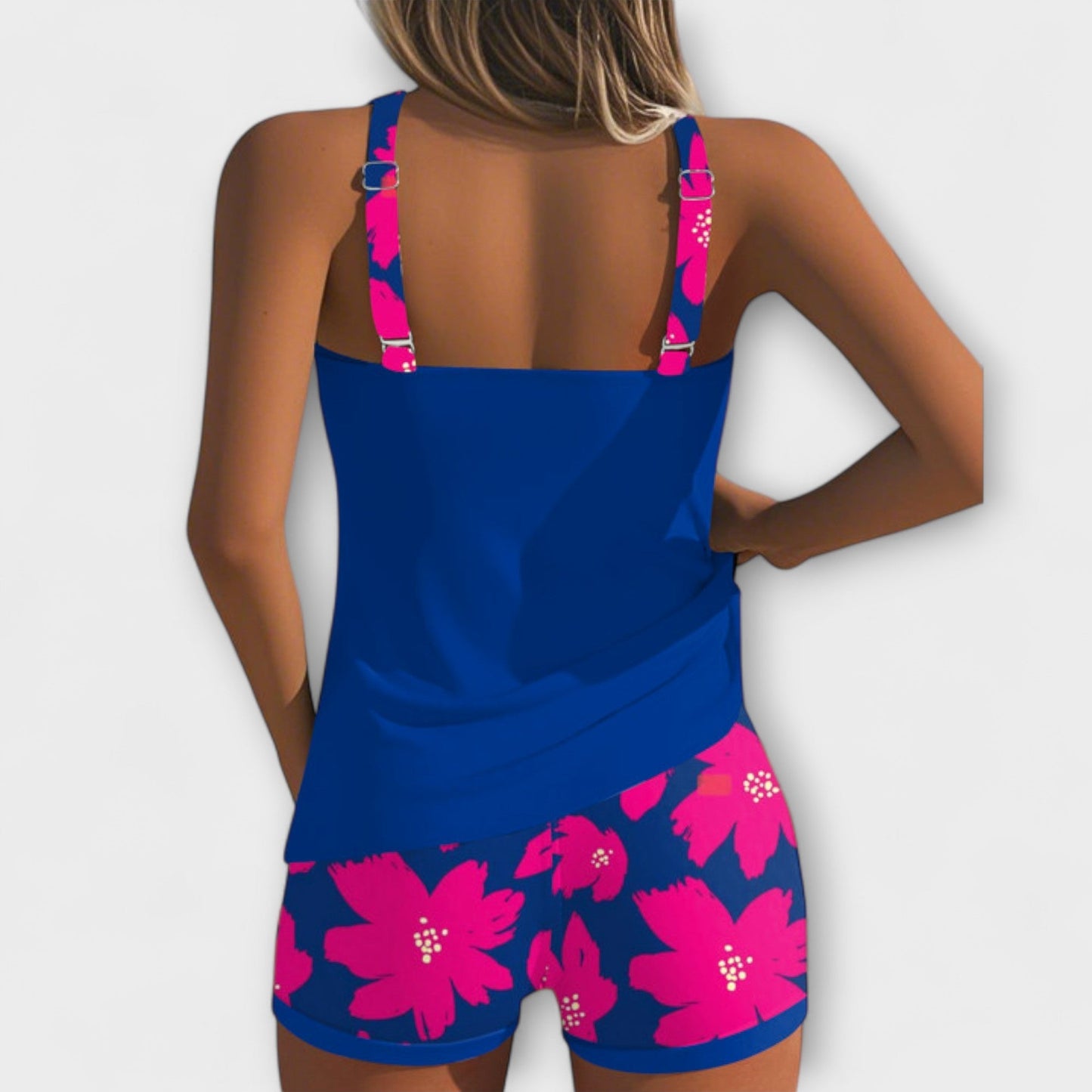 Judith - Printed Sleeveless Tankini with U-Neckline