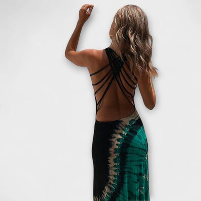 Livia - Maxi Dress with Starry Sky Tie-Dye Design