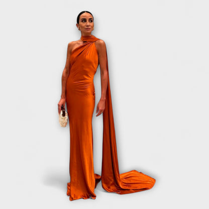 Stylish Off-Shoulder Halter Maxi Dress