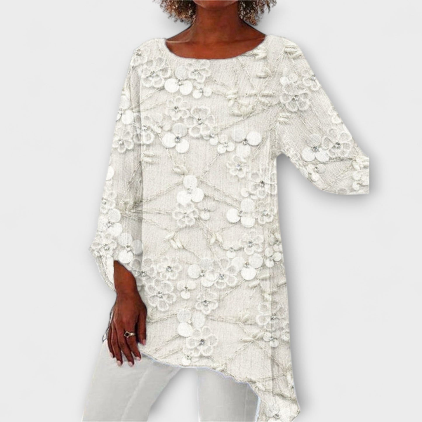 Harper - Floral Crystal Print Blouse