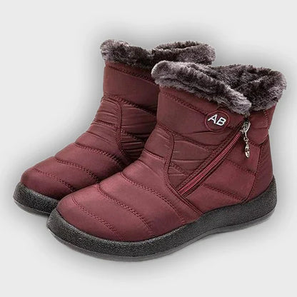 Ragnhild – Women’s Fur-Lined Winter Snow Boots with Zipper Closure