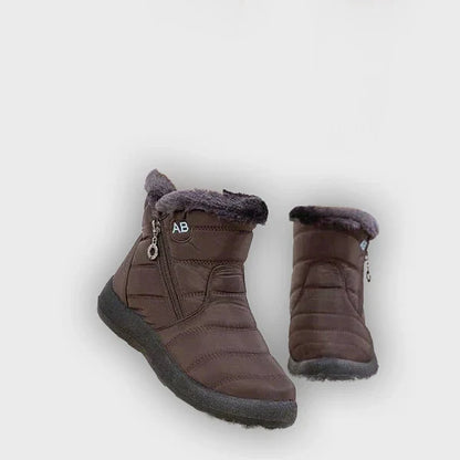 Ragnhild – Women’s Fur-Lined Winter Snow Boots with Zipper Closure