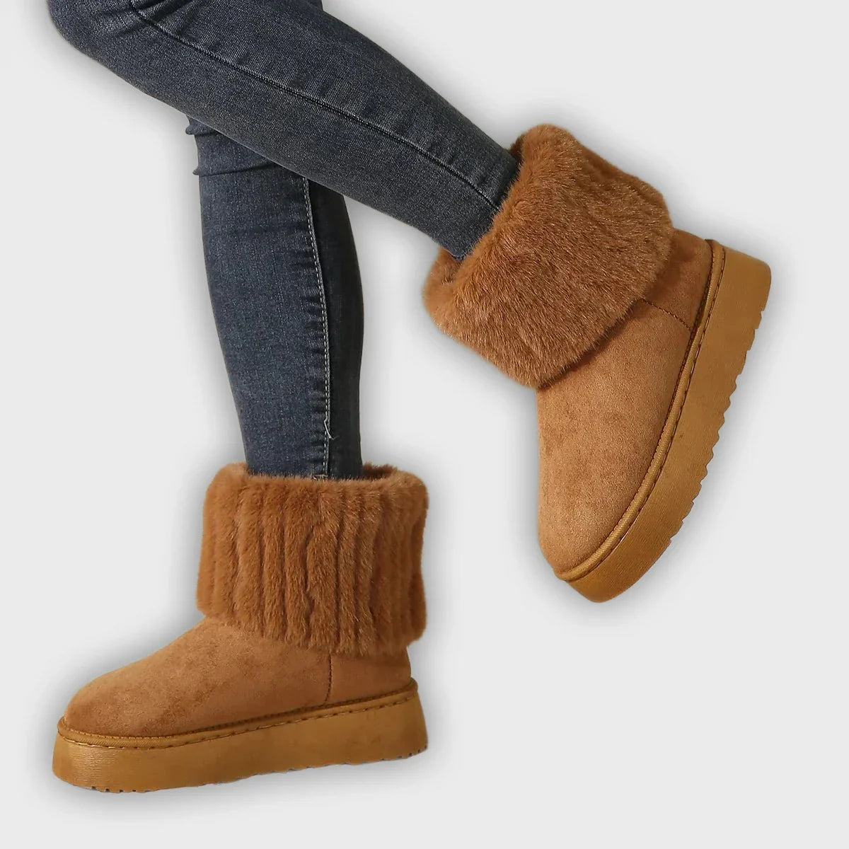 Veera – Women’s Luxurious Fur Lined Boots – Flat Heel, Cozy & Elegant