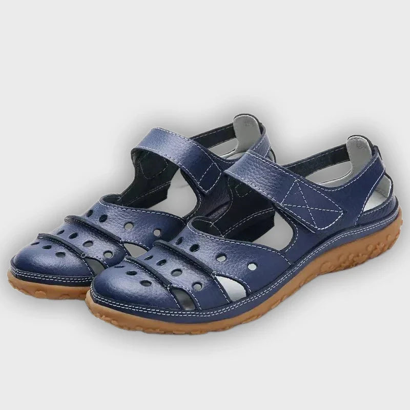 Women’s Comfort Sandals – Leather Look – Adjustable Straps – Cushioned Sole
