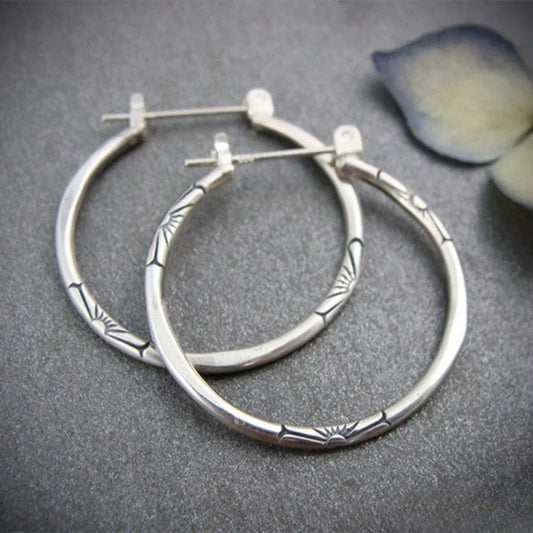 Vintage Silver Hoop Earrings